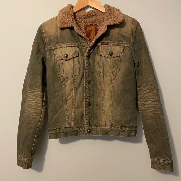 7 For All Mankind Jackets & Blazers - 7 For All Mankind Vintage Sherpa Lined Jean Jacket Small